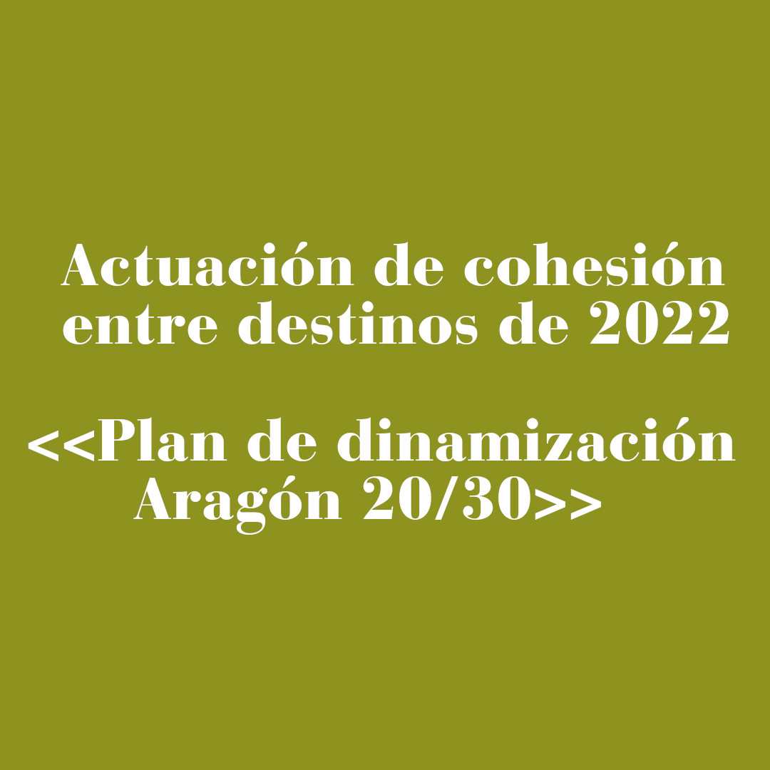 ACTUACIÓN DE COHESIÓN ENTRE DESTINOS DE 2022 PLAN DE DINAMIZACIÓN ARAGÓN 20 30